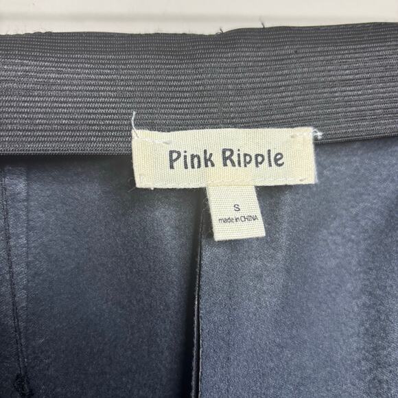 Pink Ripple Faux Leather Elastic Waist Side Zipper Women's Size Small - Picture 5 of 9